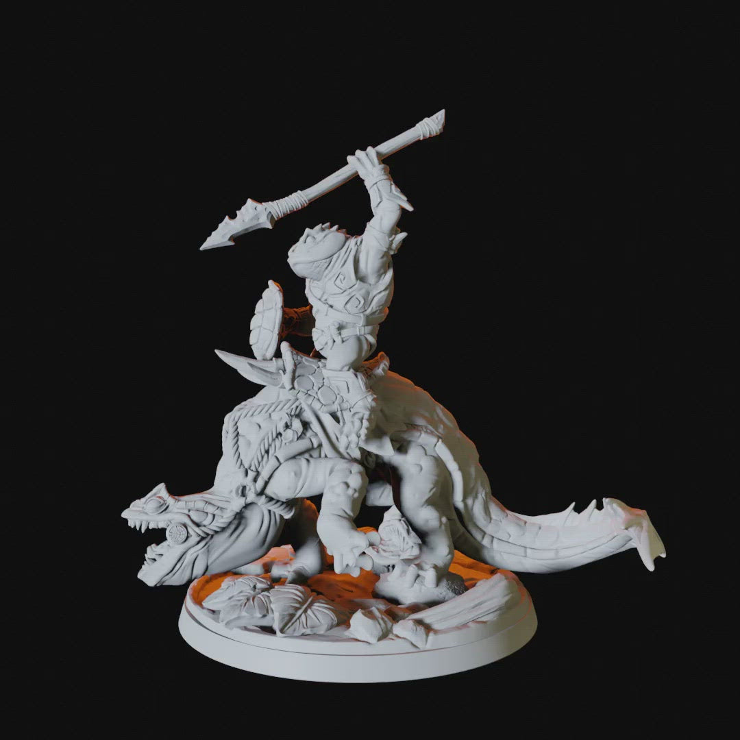 Bullywug Rider Miniature for Dungeons and Dragons - Myth Forged