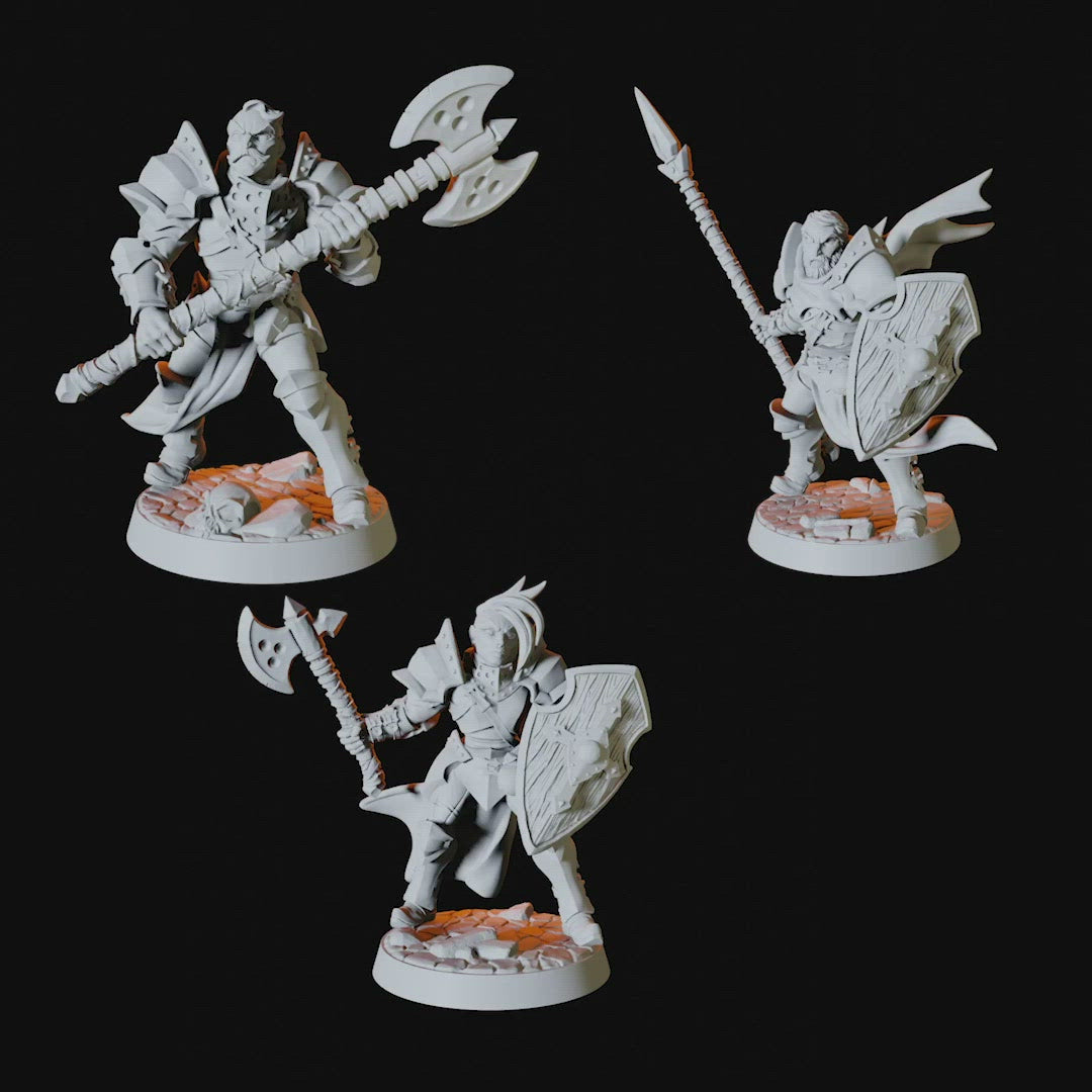 Human Fighter Army - Six Soldier Miniatures for Dungeons and Dragons - Myth Forged