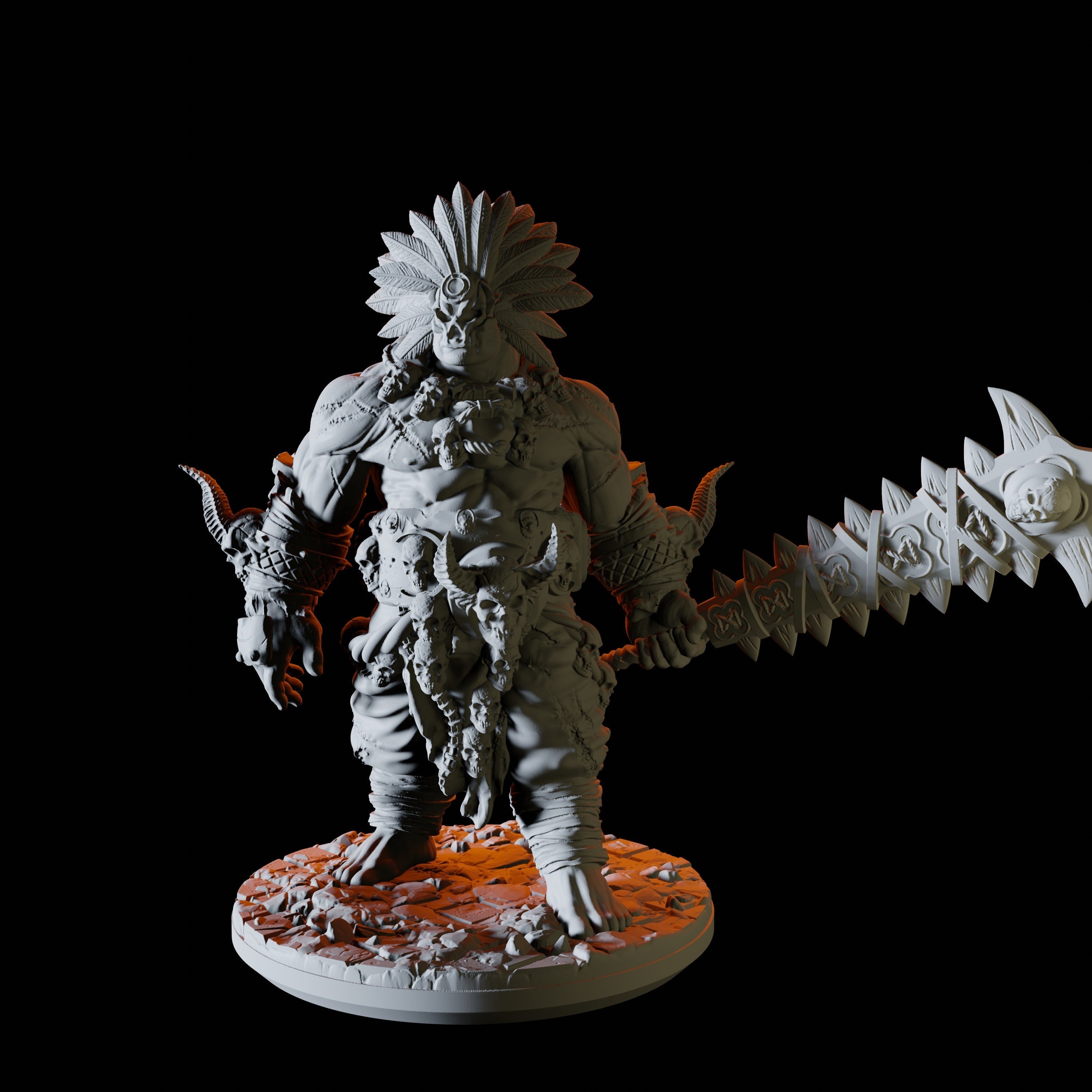 Aztec Ogre Miniature for Dungeons and Dragons - Myth Forged