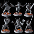 Barbarian Horde - Six Miniatures Miniature for Dungeons and Dragons, Pathfinder or other TTRPGs