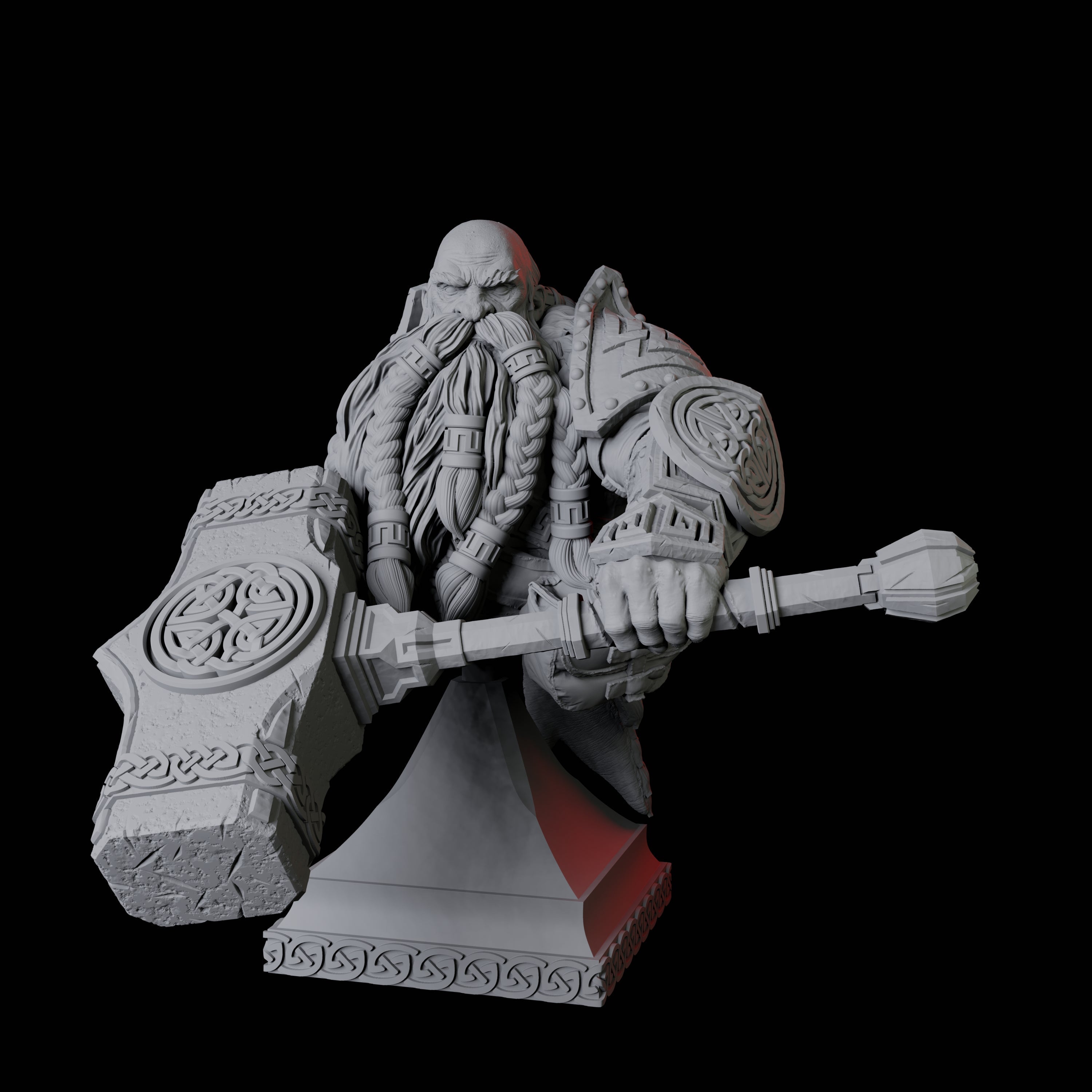 Battlehammer Dwarf Bust Miniature for Dungeons and Dragons
