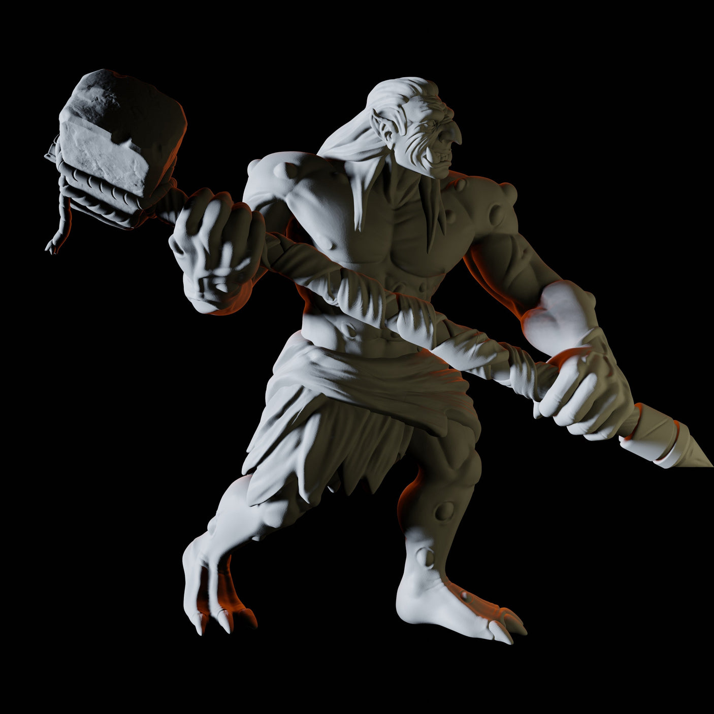 Battlehammer Troll Miniature for Dungeons and Dragons, Pathfinder or other TTRPGs