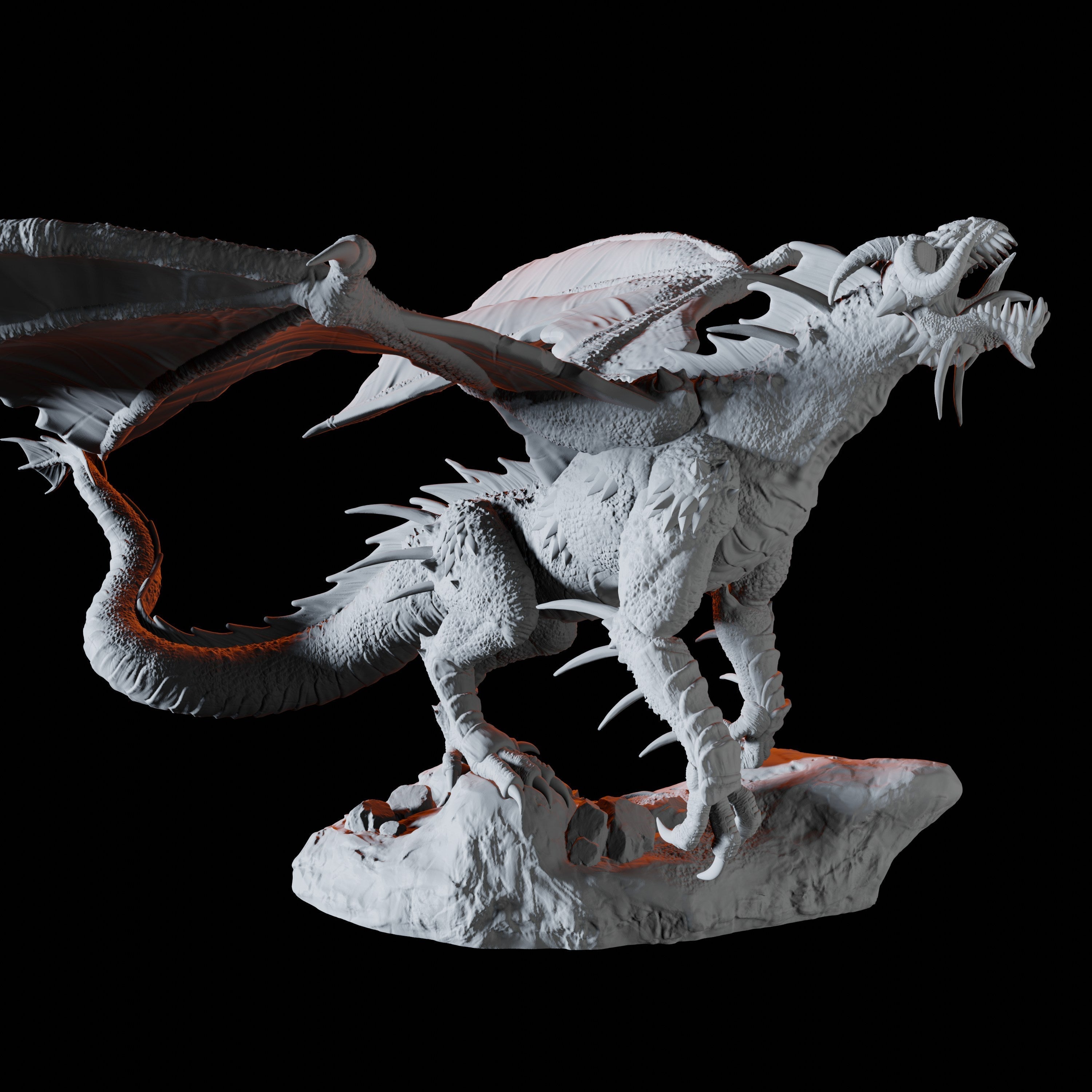 Black Dragon Miniature for Dungeons and Dragons - Myth Forged