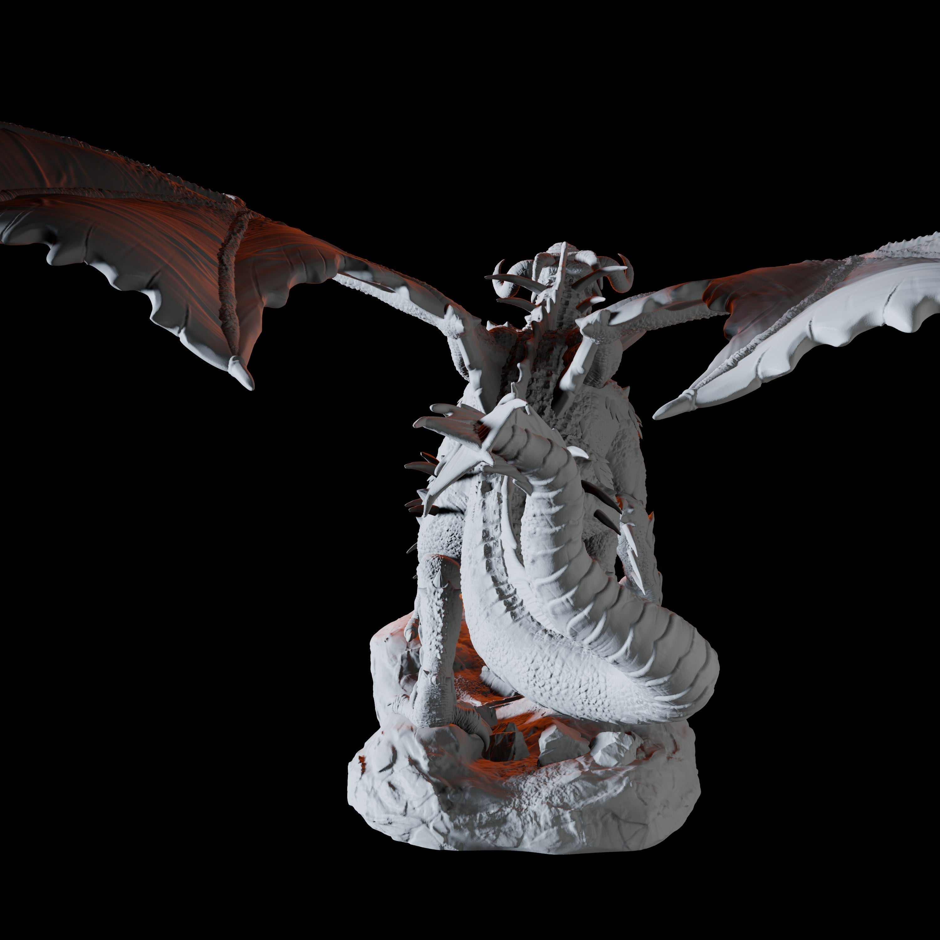 Black Dragon Miniature for Dungeons and Dragons - Myth Forged