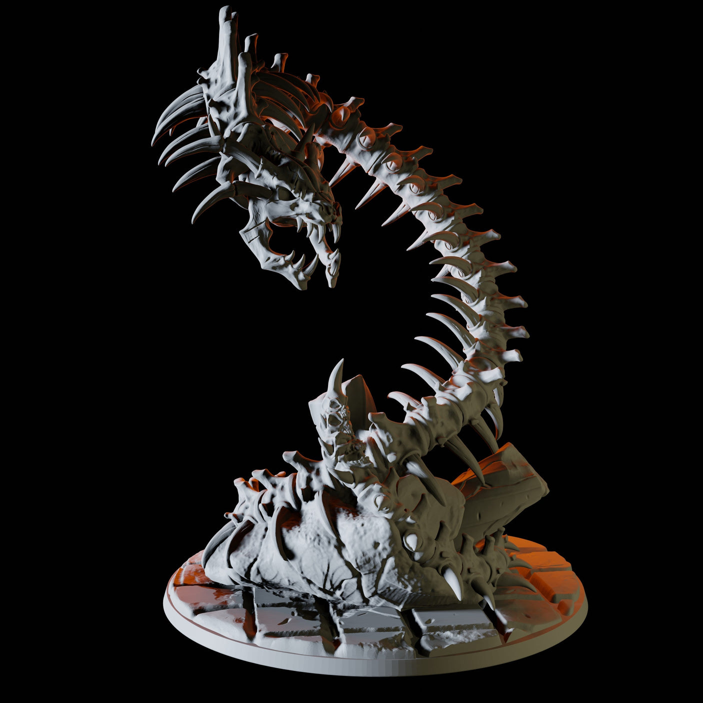 Bone Naga Miniature for Dungeons and Dragons, Pathfinder or other TTRPGs