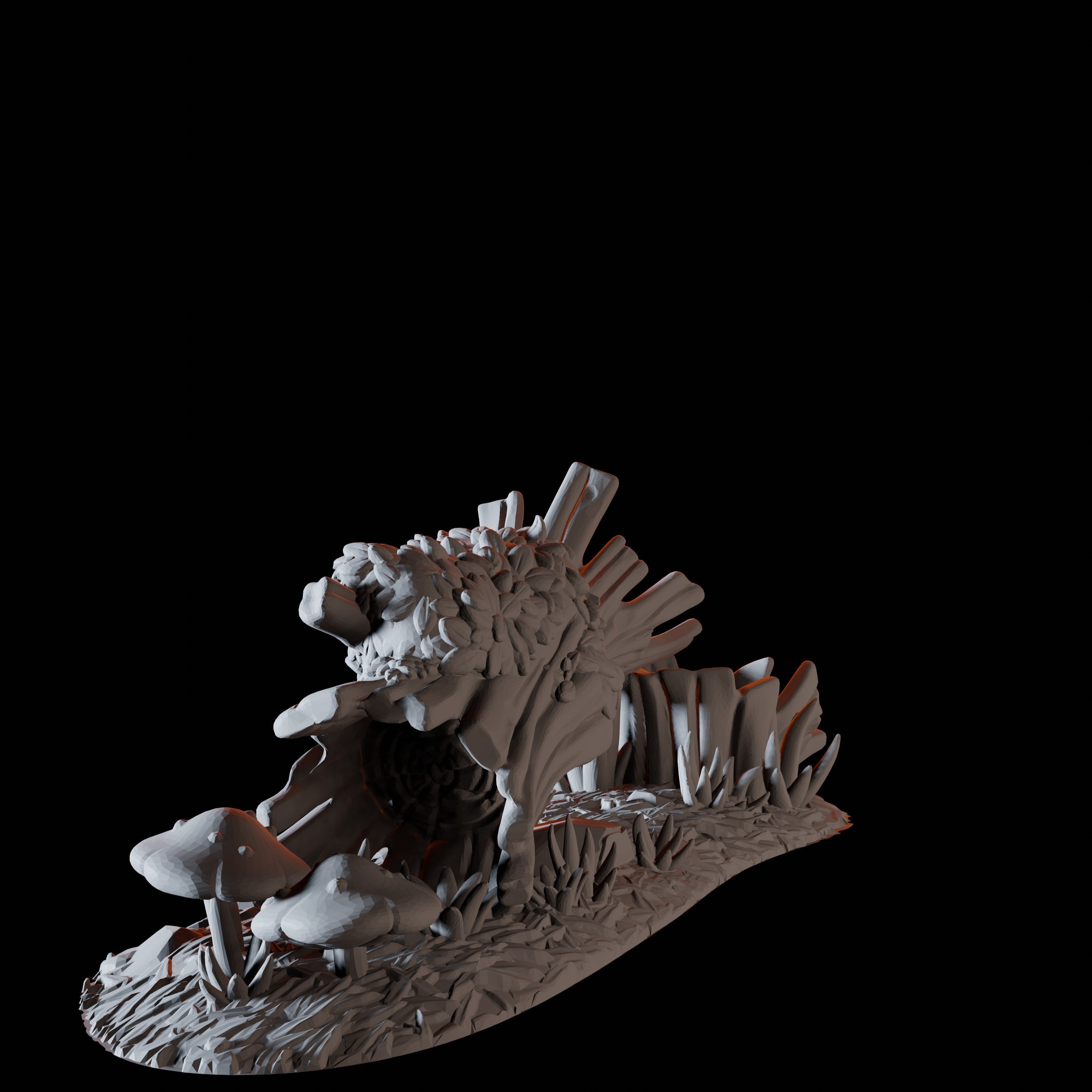 Broken Tree Trunk - Forest Scatter Terrain Miniature for Dungeons and Dragons - Myth Forged