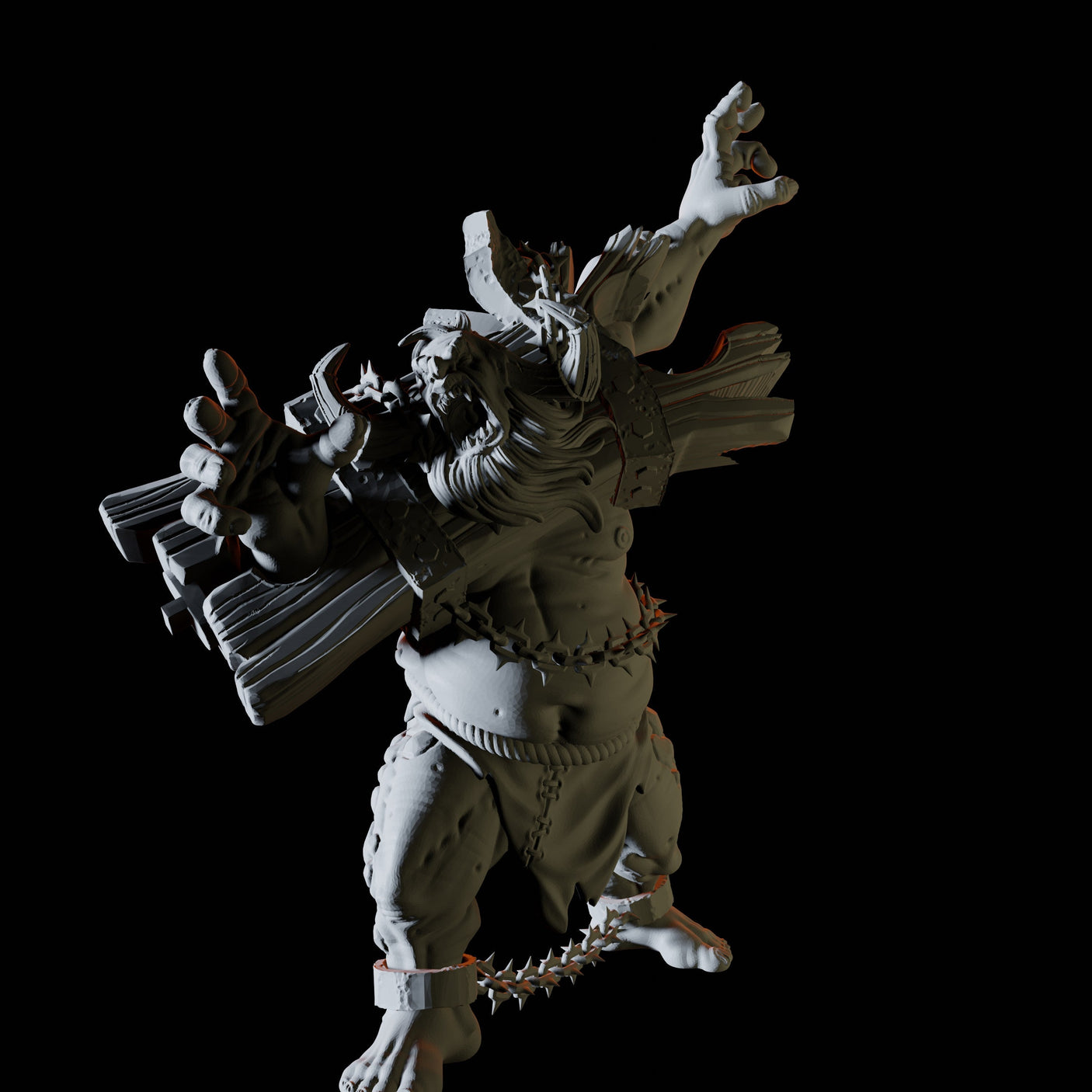 Chained Troll A Miniature for Dungeons and Dragons, Pathfinder or other TTRPGs