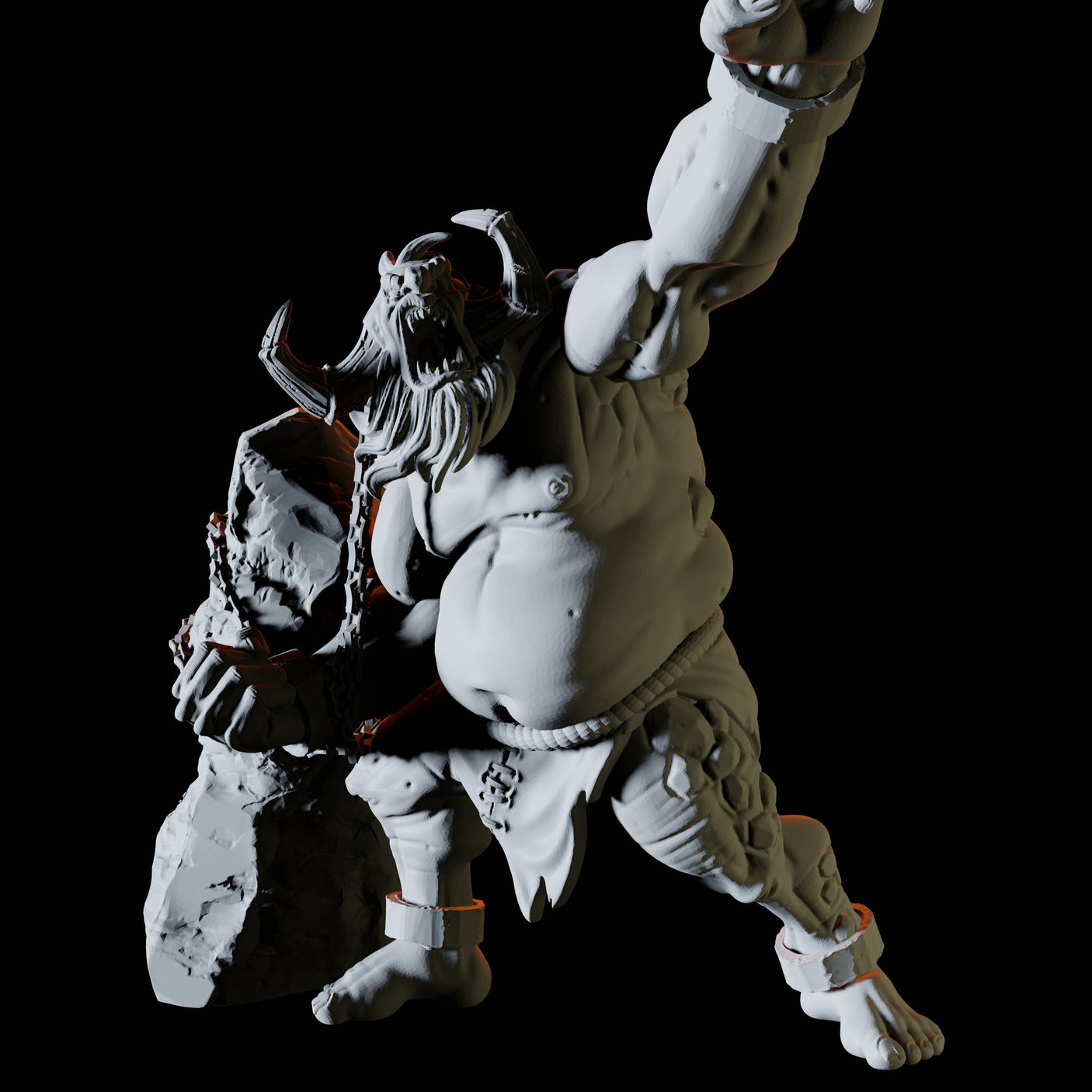 Chained Troll B Miniature for Dungeons and Dragons, Pathfinder or other TTRPGs