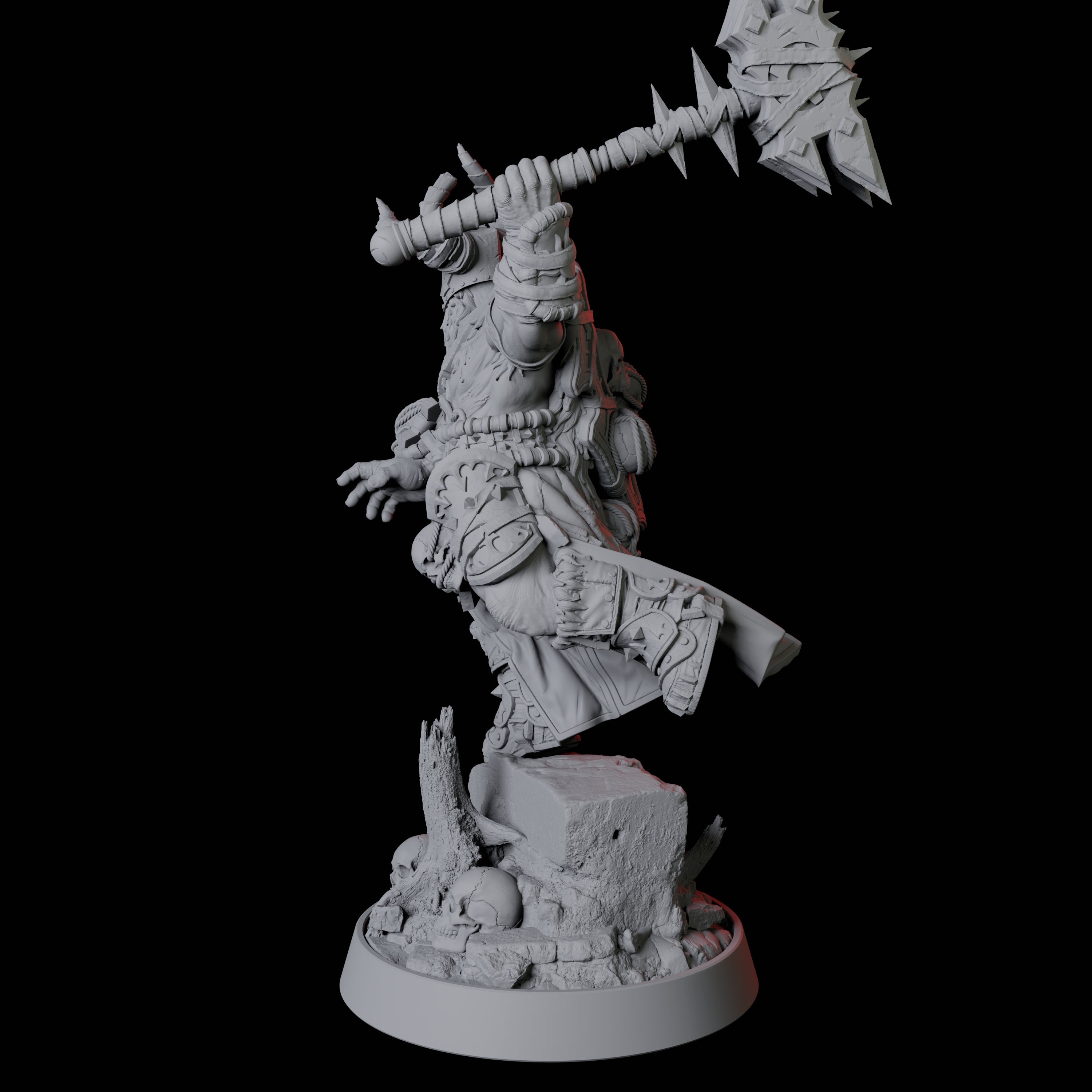 Charging Armoured Barbarian Miniature for Dungeons and Dragons