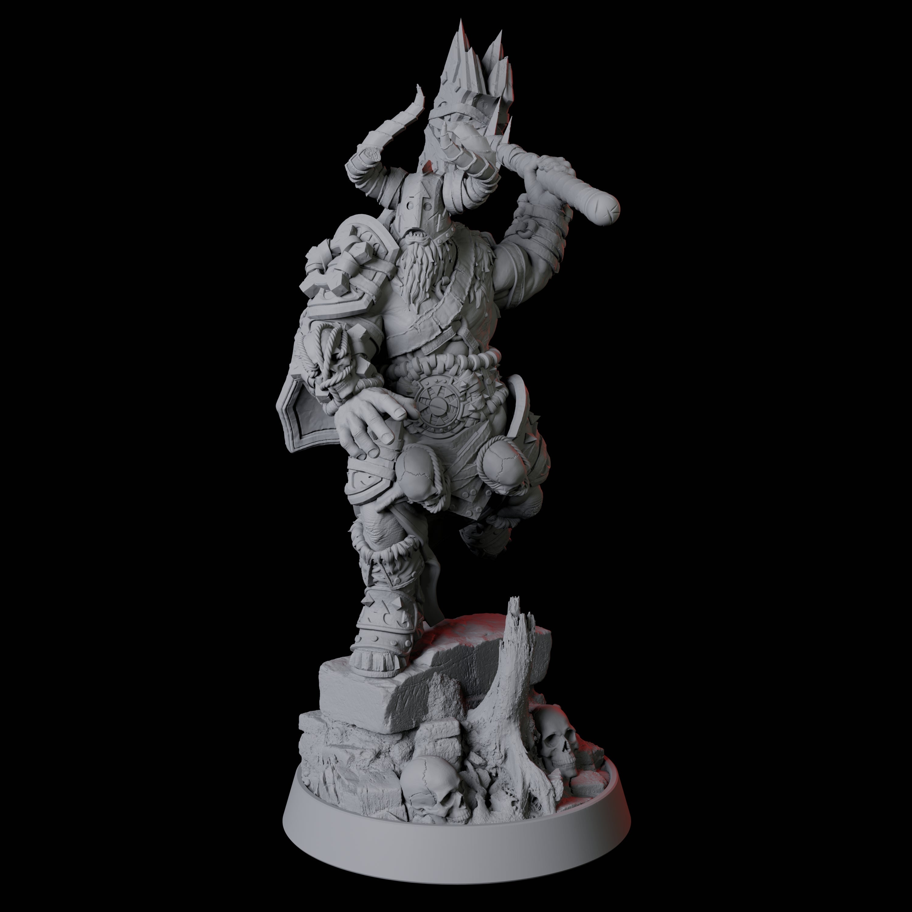 Charging Armoured Barbarian Miniature for Dungeons and Dragons