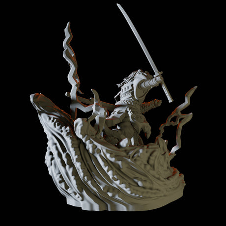 Charging Samurai Miniature for Dungeons and Dragons, Pathfinder or other TTRPGs
