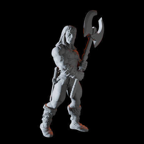 Classic Barbarian Miniature for Dungeons and Dragons, Pathfinder or other TTRPGs