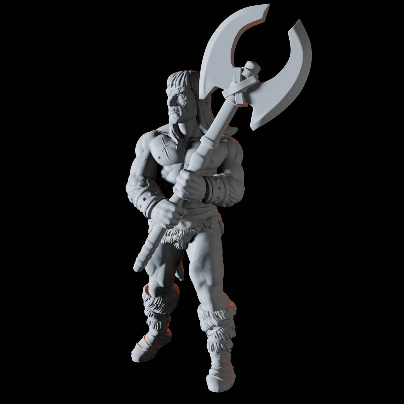 Classic Barbarian Miniature for Dungeons and Dragons, Pathfinder or other TTRPGs