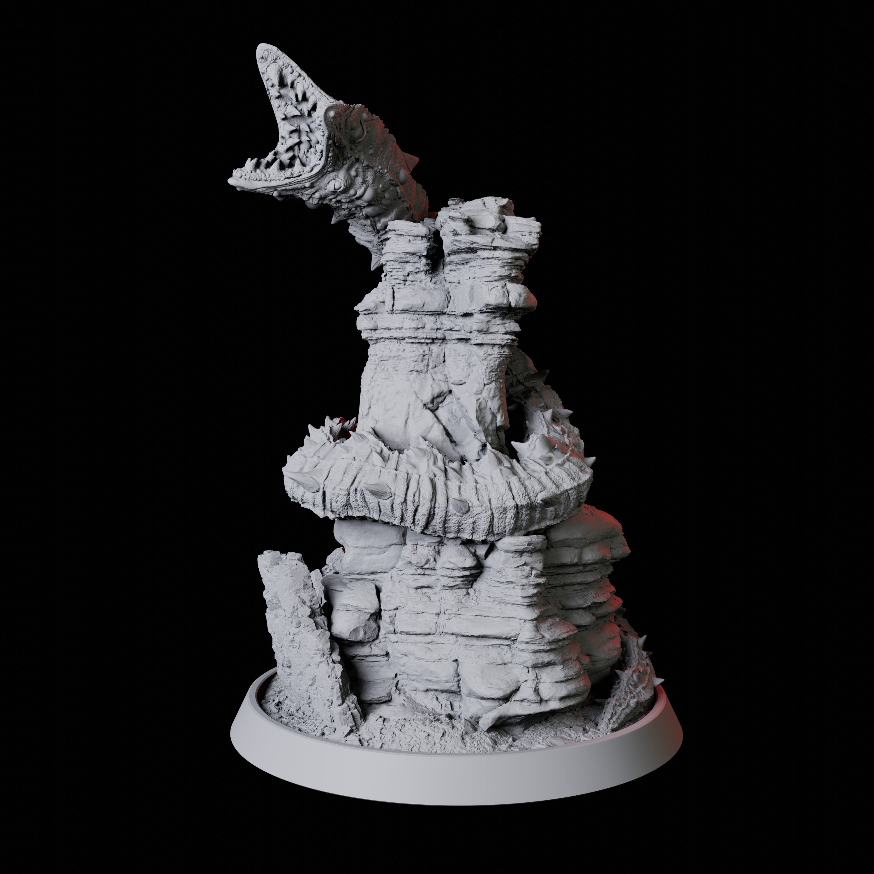 Coiled Frost Worm Miniature for Dungeons and Dragons