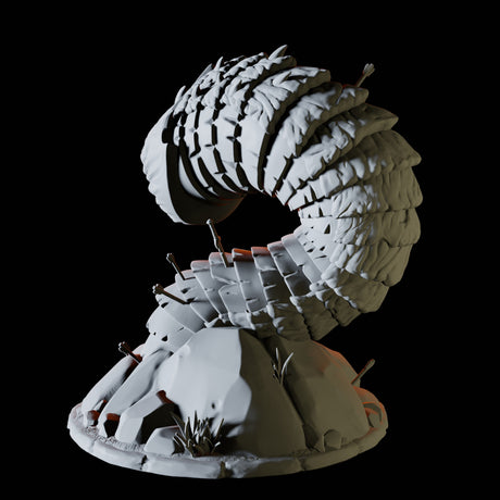 Coiled Purple Worm Miniature for Dungeons and Dragons, Pathfinder or other TTRPGs
