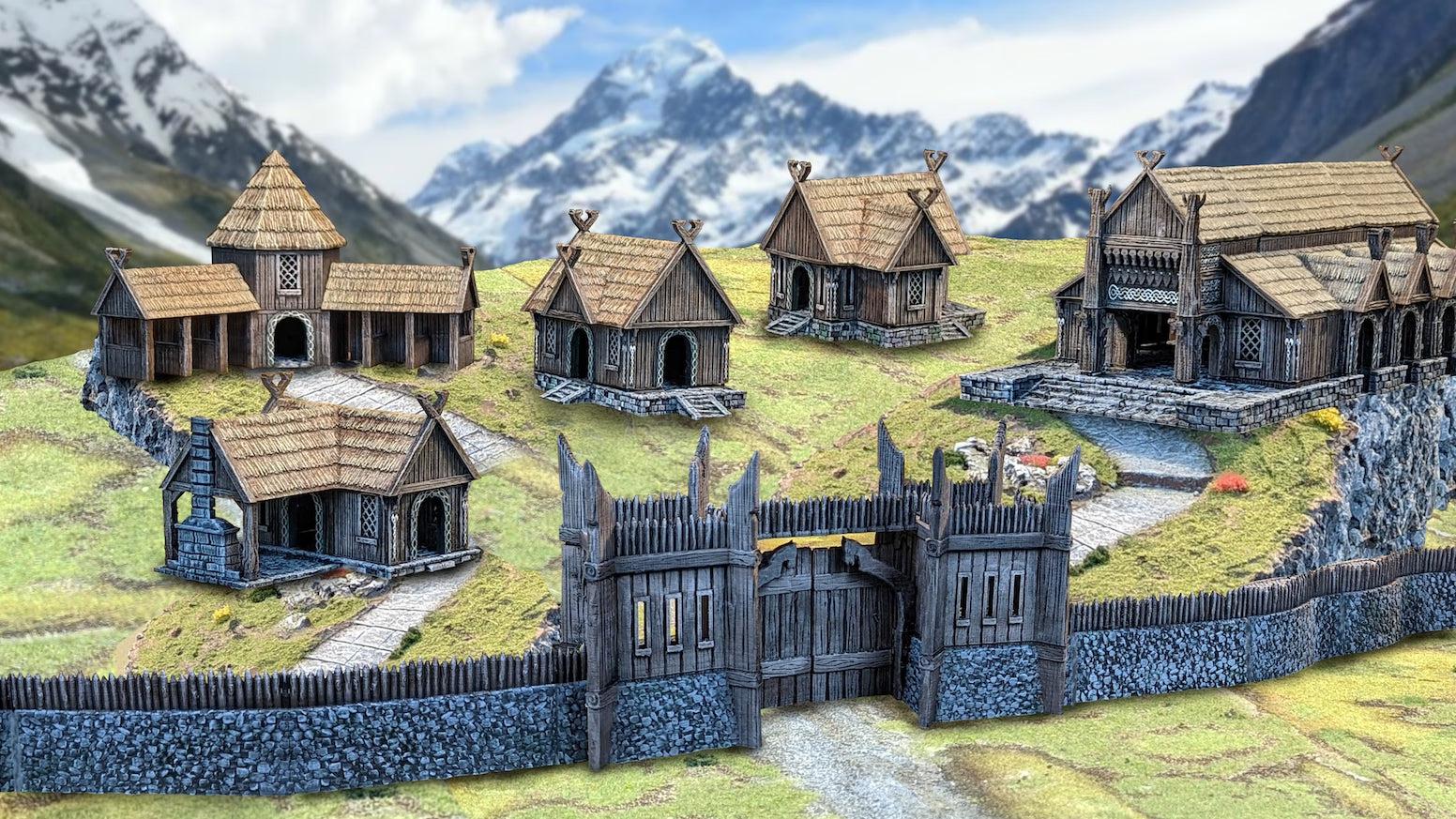 Complete Saxon Village - Kingdom of Saxonia Miniature for Dungeons and Dragons, Pathfinder or other TTRPGs