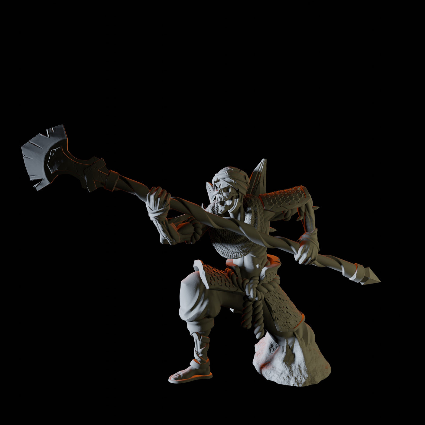 Crouching Desert Skeleton Miniature for Dungeons and Dragons, Pathfinder or other TTRPGs
