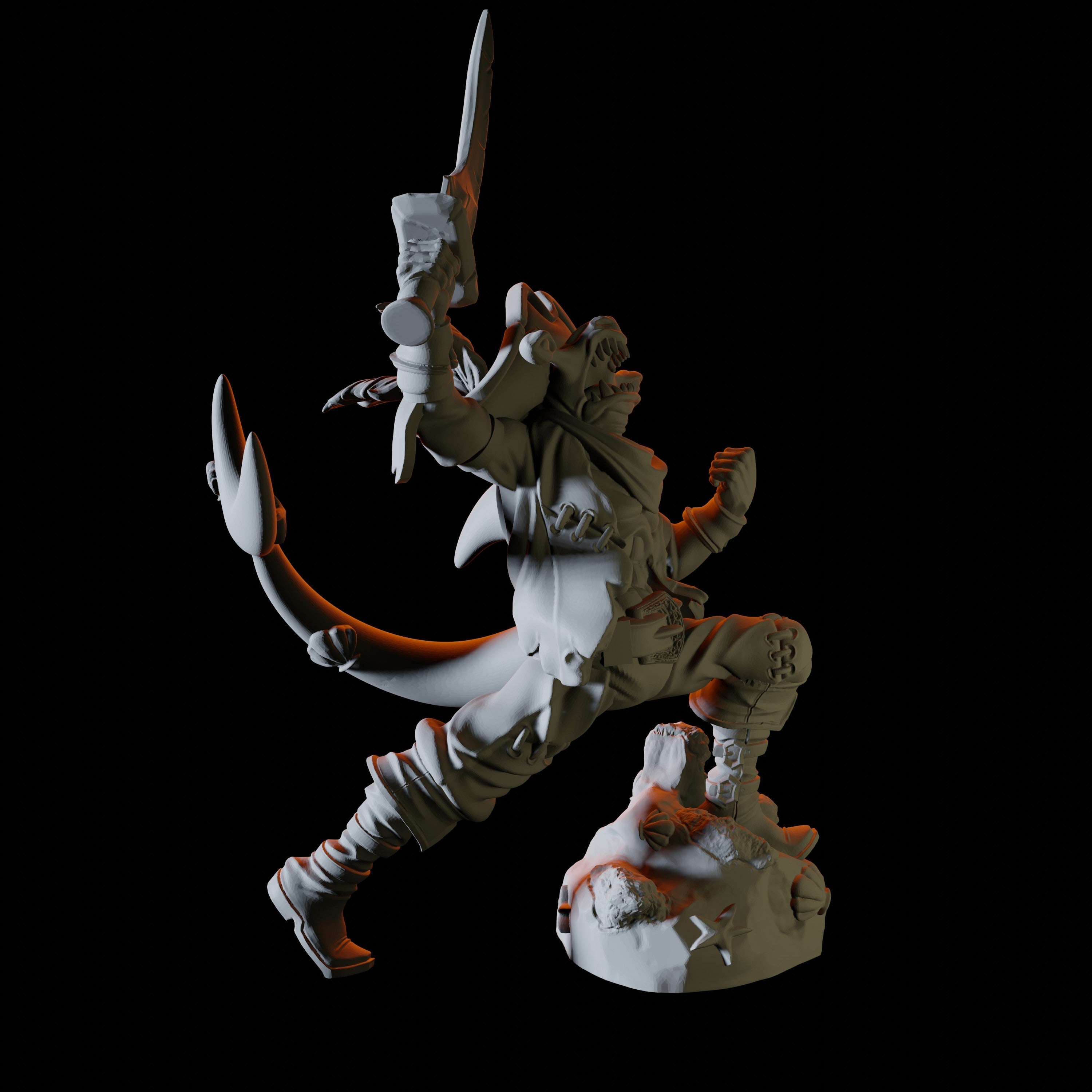 Cursed Pirate Crew Shark Miniature for Dungeons and Dragons - Myth Forged
