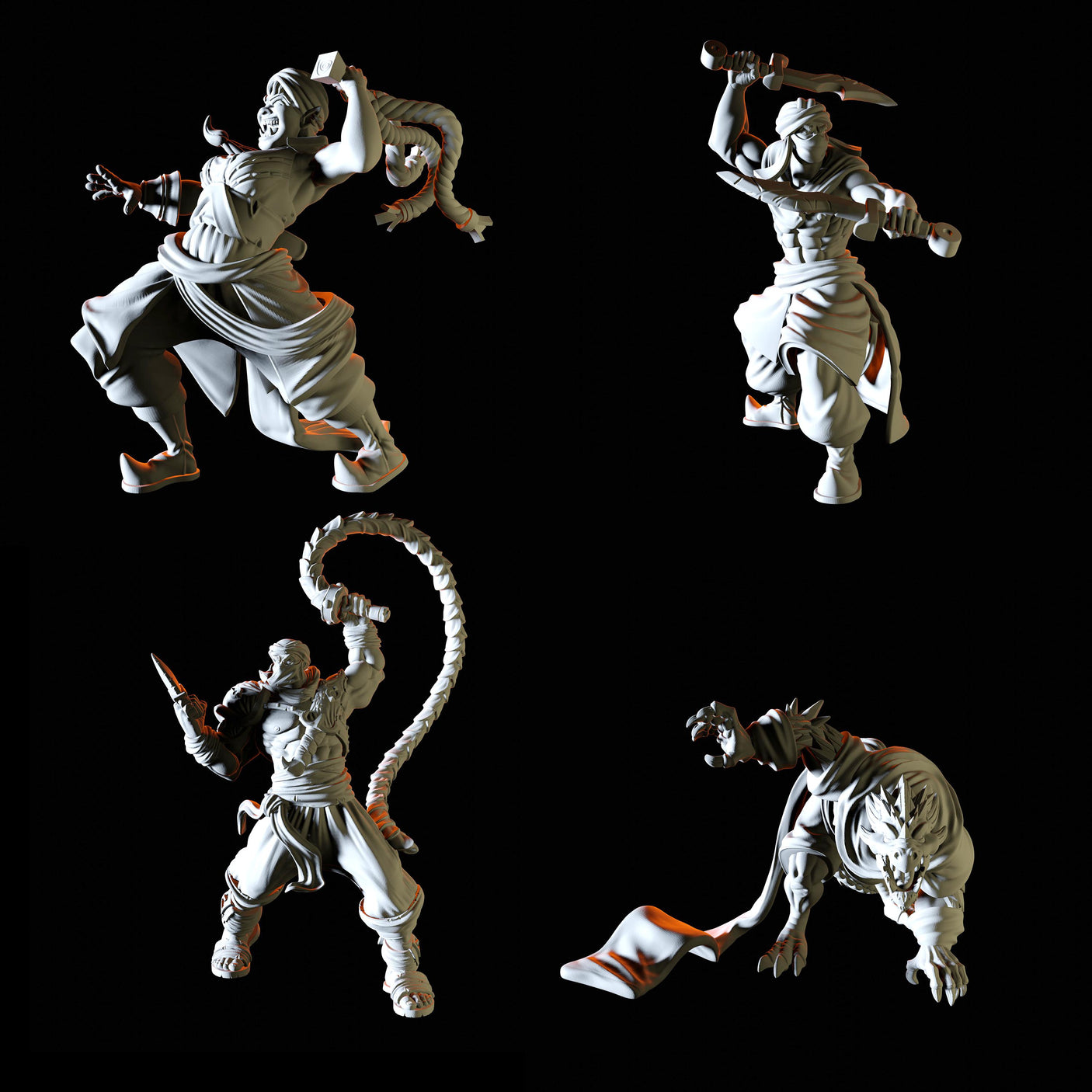 Desert Band of Bandits Miniature for Dungeons and Dragons, Pathfinder or other TTRPGs
