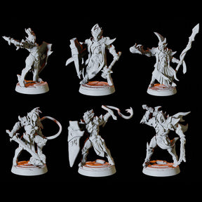 Drow Army - Six Soldiers Miniature for Dungeons and Dragons, Pathfinder or other TTRPGs
