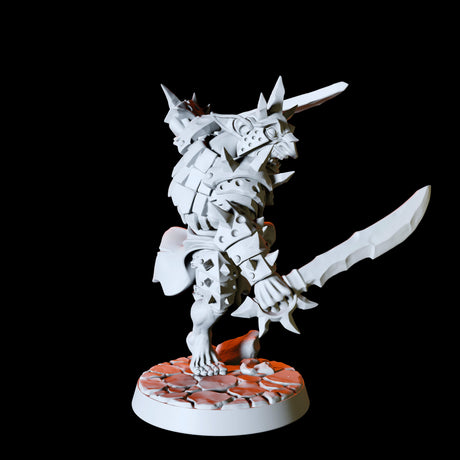 Duel Sword wielding Hobgoblin Miniature for Dungeons and Dragons, Pathfinder or other TTRPGs