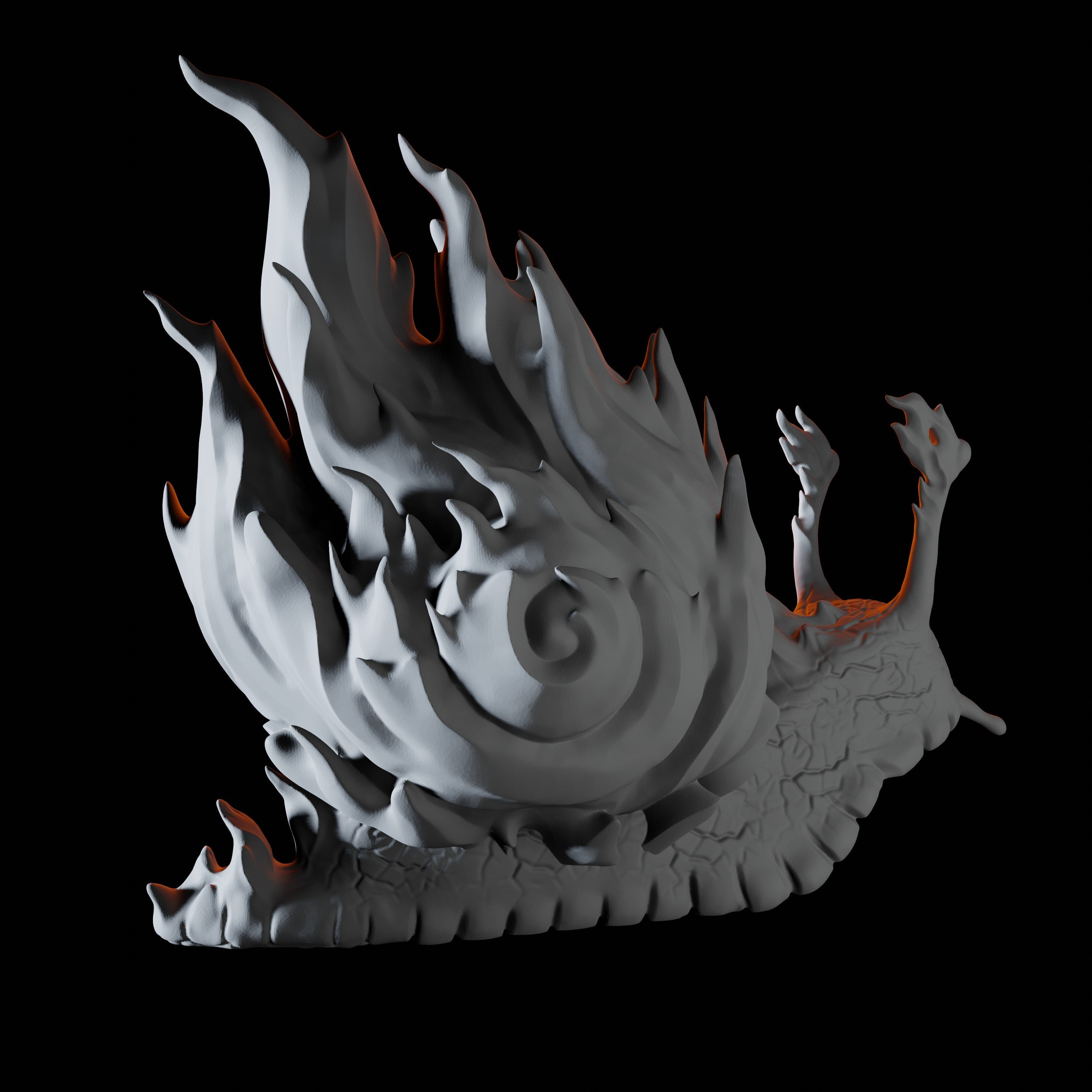 Elemental Fire Snail Miniature for Dungeons and Dragons - Myth Forged