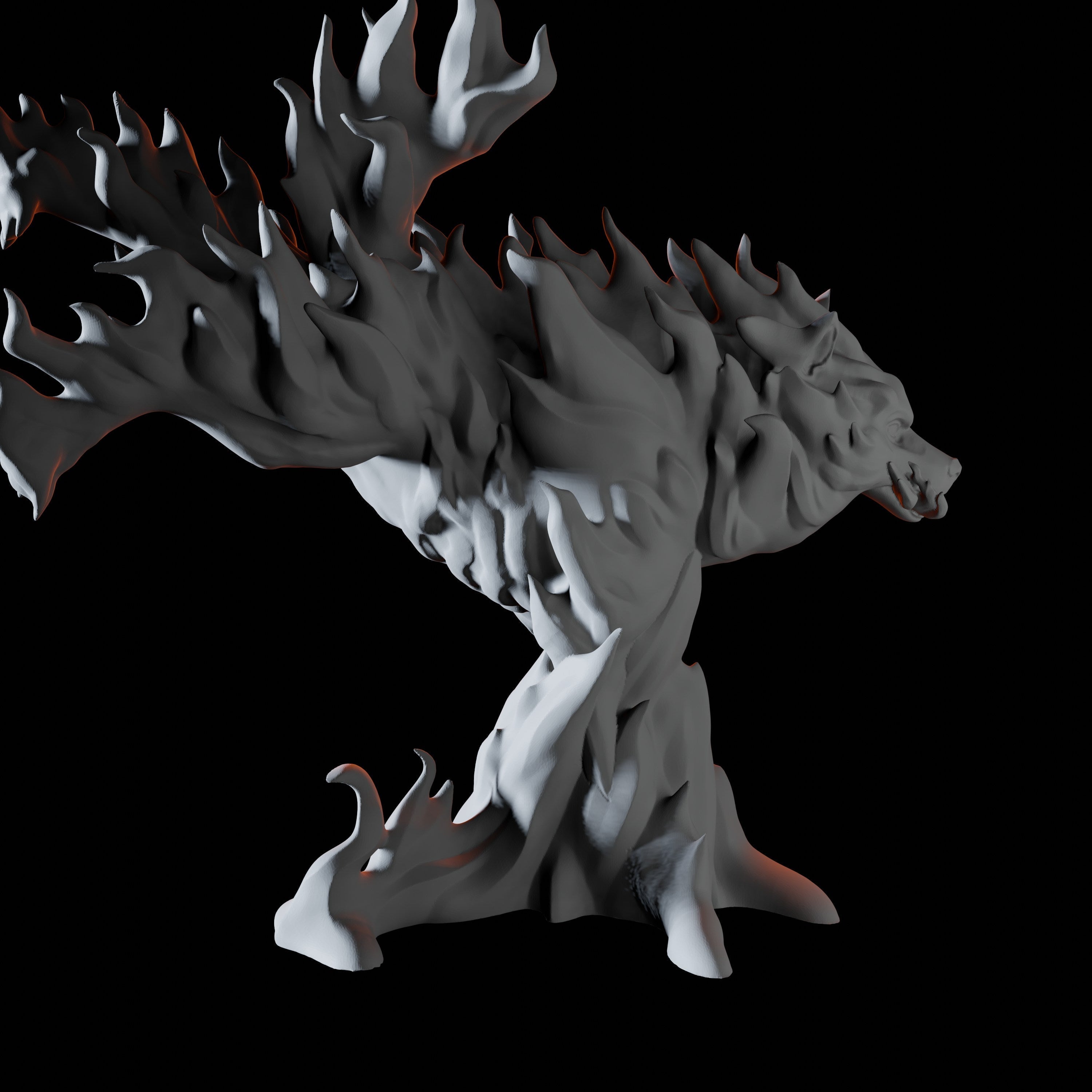 Elemental Fire Wolf Miniature for Dungeons and Dragons - Myth Forged