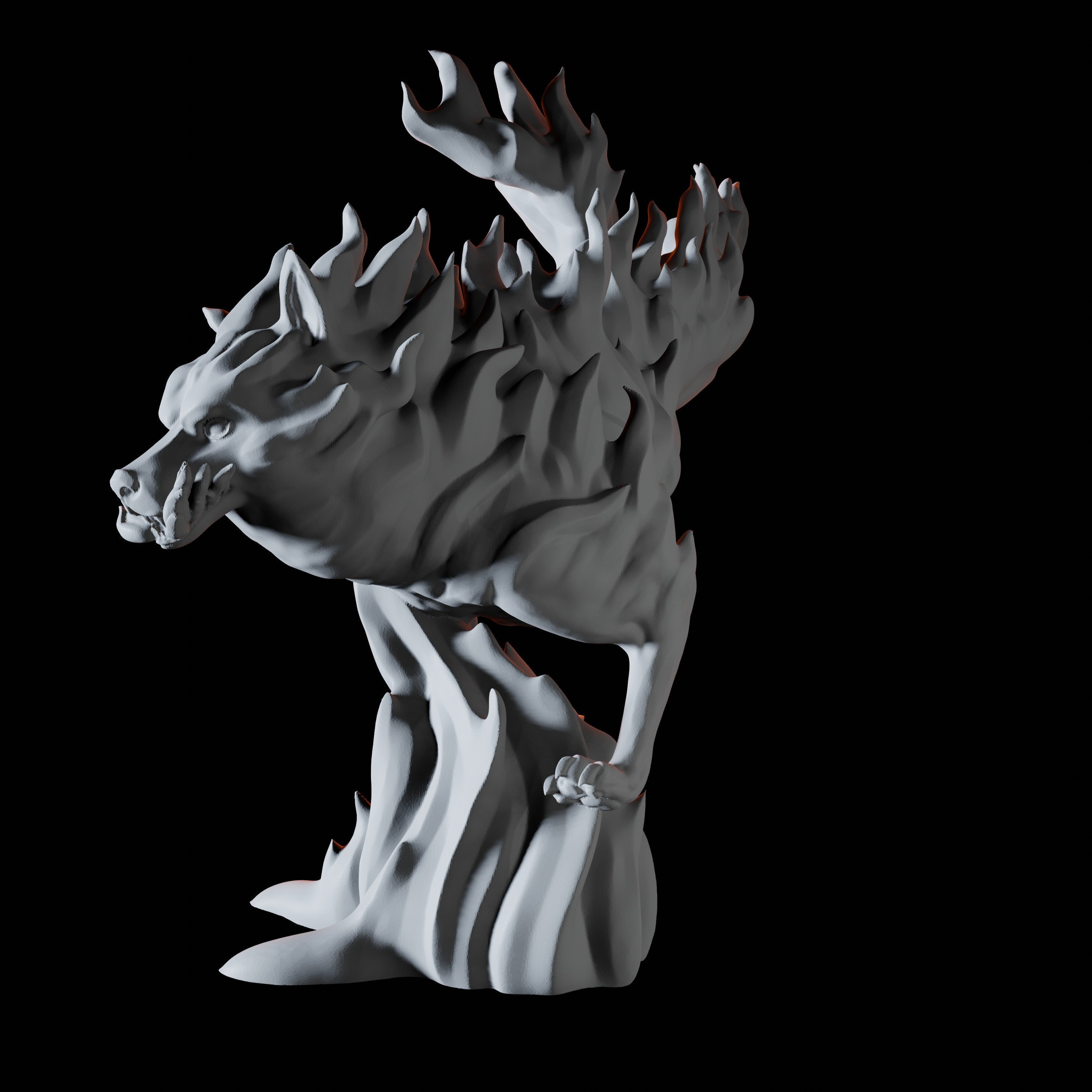 Elemental Fire Wolf Miniature for Dungeons and Dragons - Myth Forged