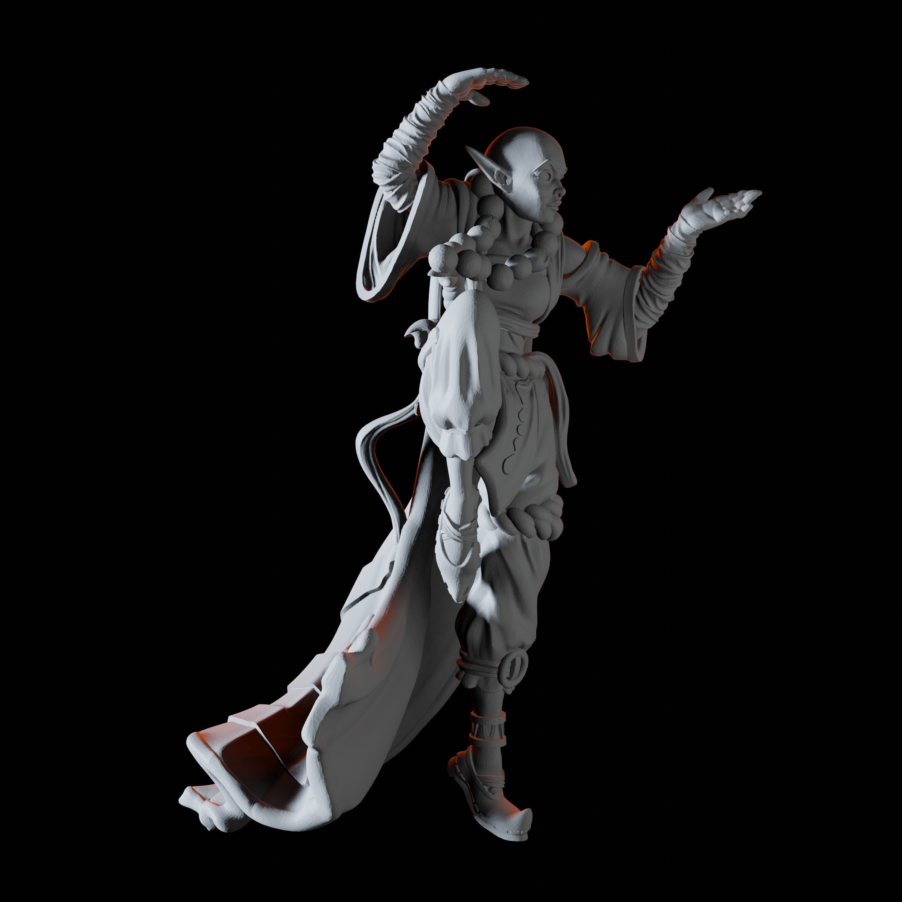 Elf Monk Miniature for Dungeons and Dragons - Myth Forged