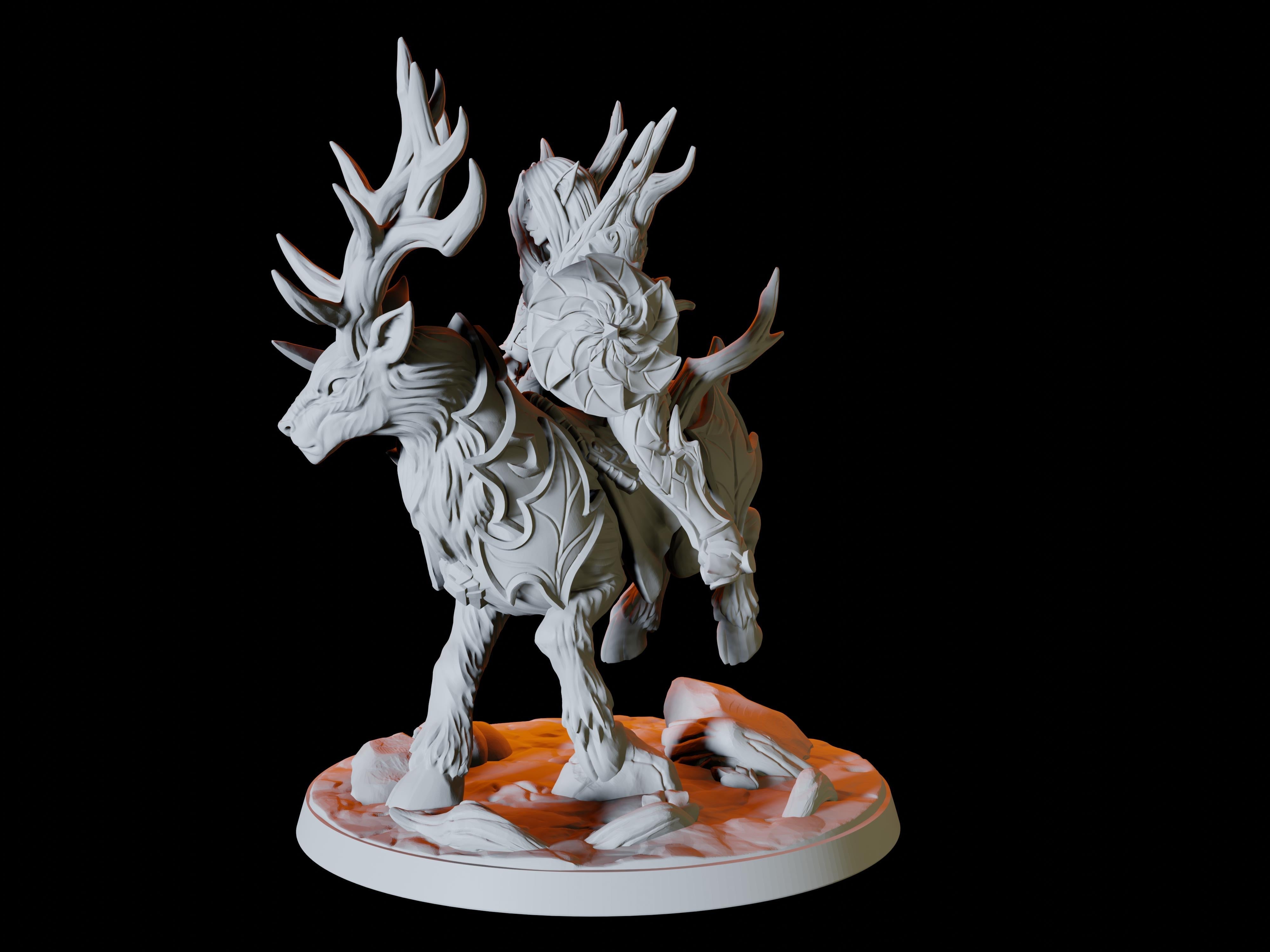 Elf Rider on Giant Stag Miniature for Dungeons and Dragons - Myth Forged