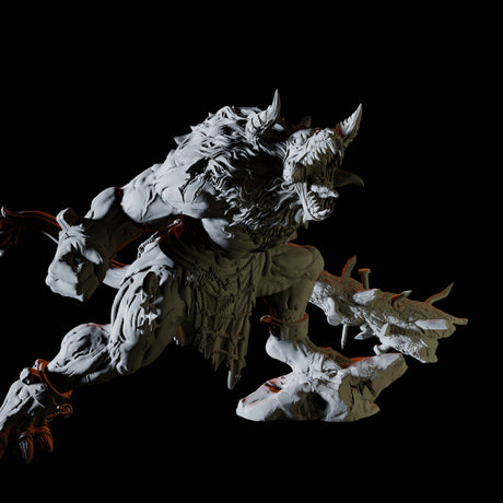 Enraged Minotaur Miniature for Dungeons and Dragons, Pathfinder or other TTRPGs