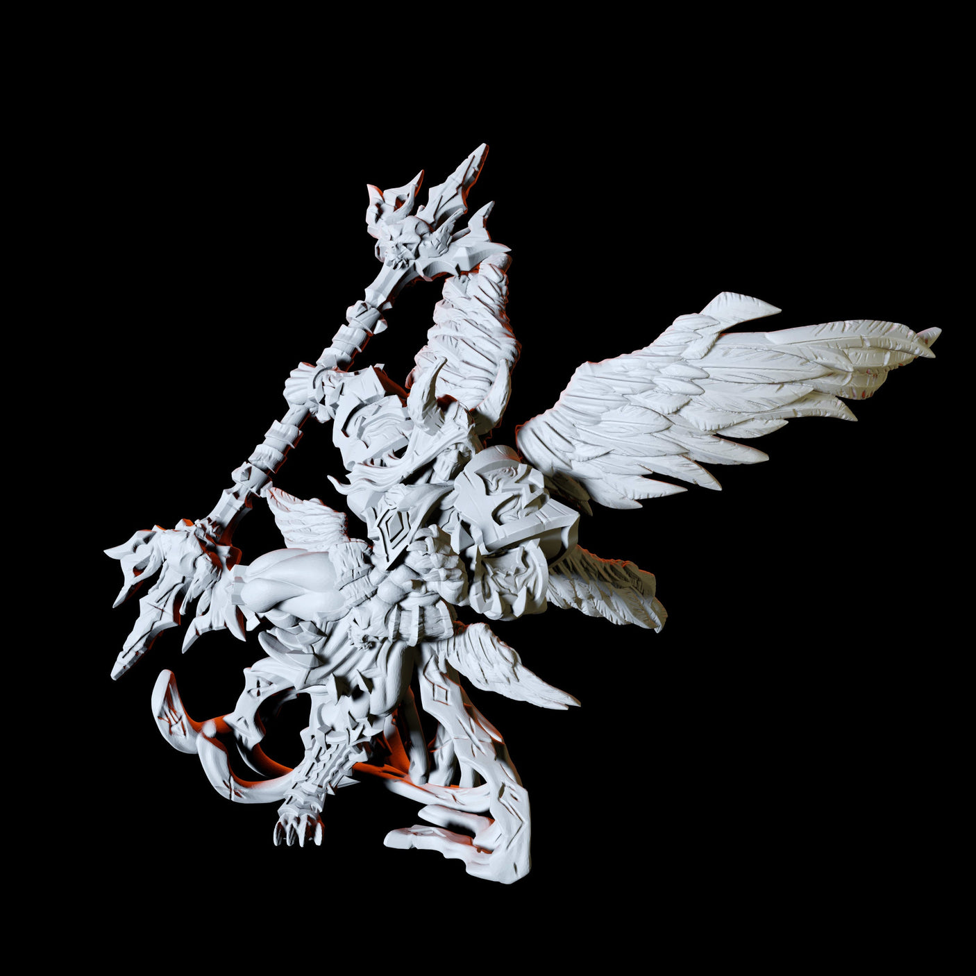 Fallen Angel Miniature for Dungeons and Dragons, Pathfinder or other TTRPGs