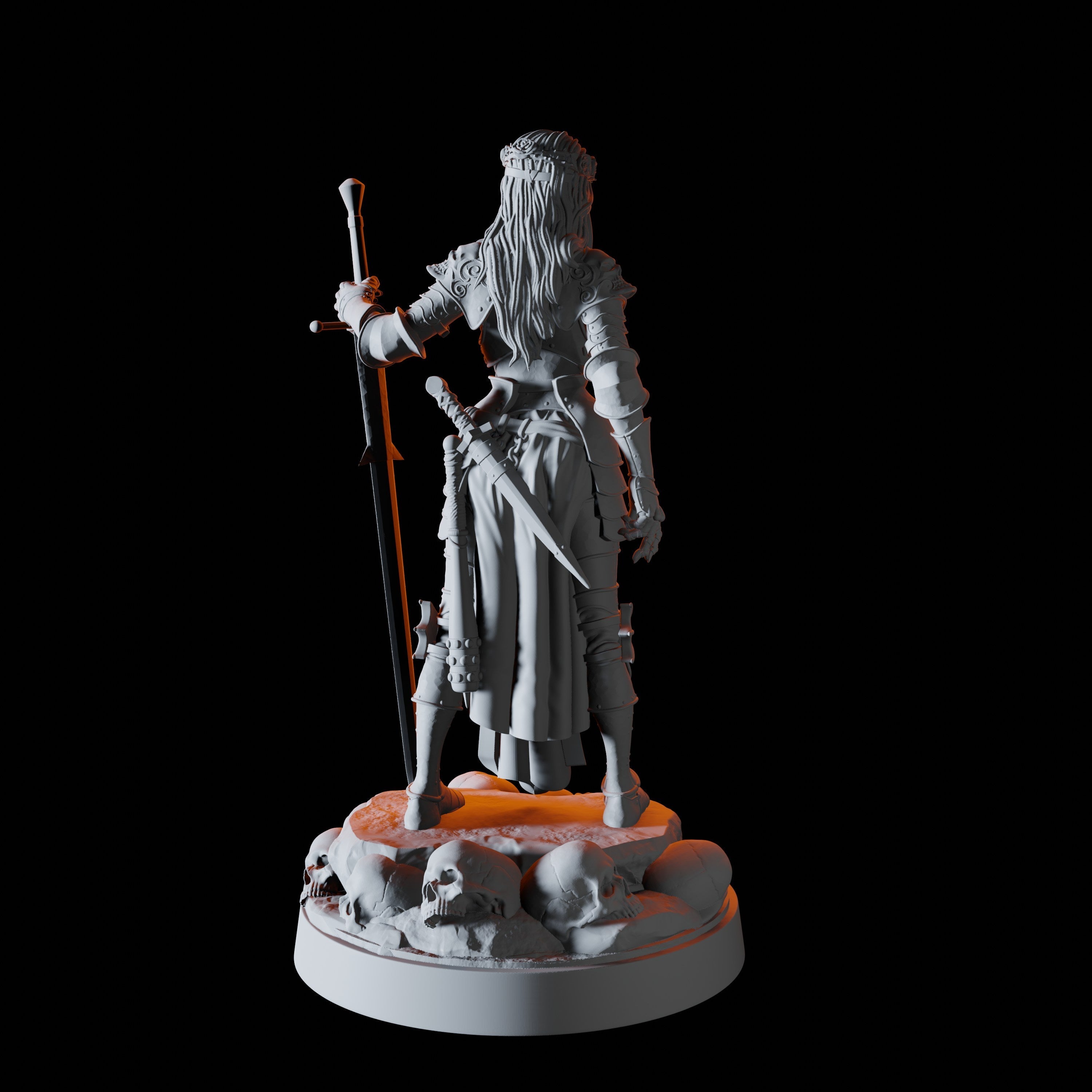 Female Death Paladin Miniature for Dungeons and Dragons