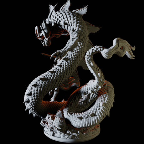 Female Fighter and Dragon Miniature for Dungeons and Dragons, Pathfinder or other TTRPGs
