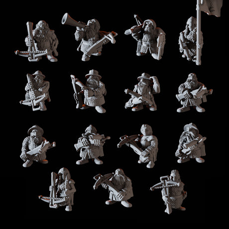 Fifteen Dwarf Crossbow Miniature for Dungeons and Dragons, Pathfinder or other TTRPGs