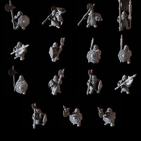 Fifteen Dwarf Royal Guard Miniature for Dungeons and Dragons, Pathfinder or other TTRPGs