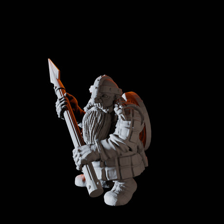 Fifteen Dwarf Spear Fighters Miniature for Dungeons and Dragons, Pathfinder or other TTRPGs
