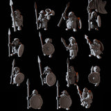 Fifteen Dwarf Spear Fighters Miniature for Dungeons and Dragons, Pathfinder or other TTRPGs