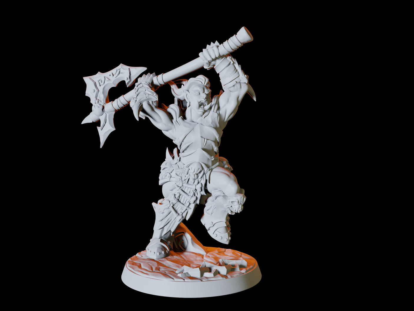 Five Frost Orc Soldiers Miniature for Dungeons and Dragons, Pathfinder or other TTRPGs