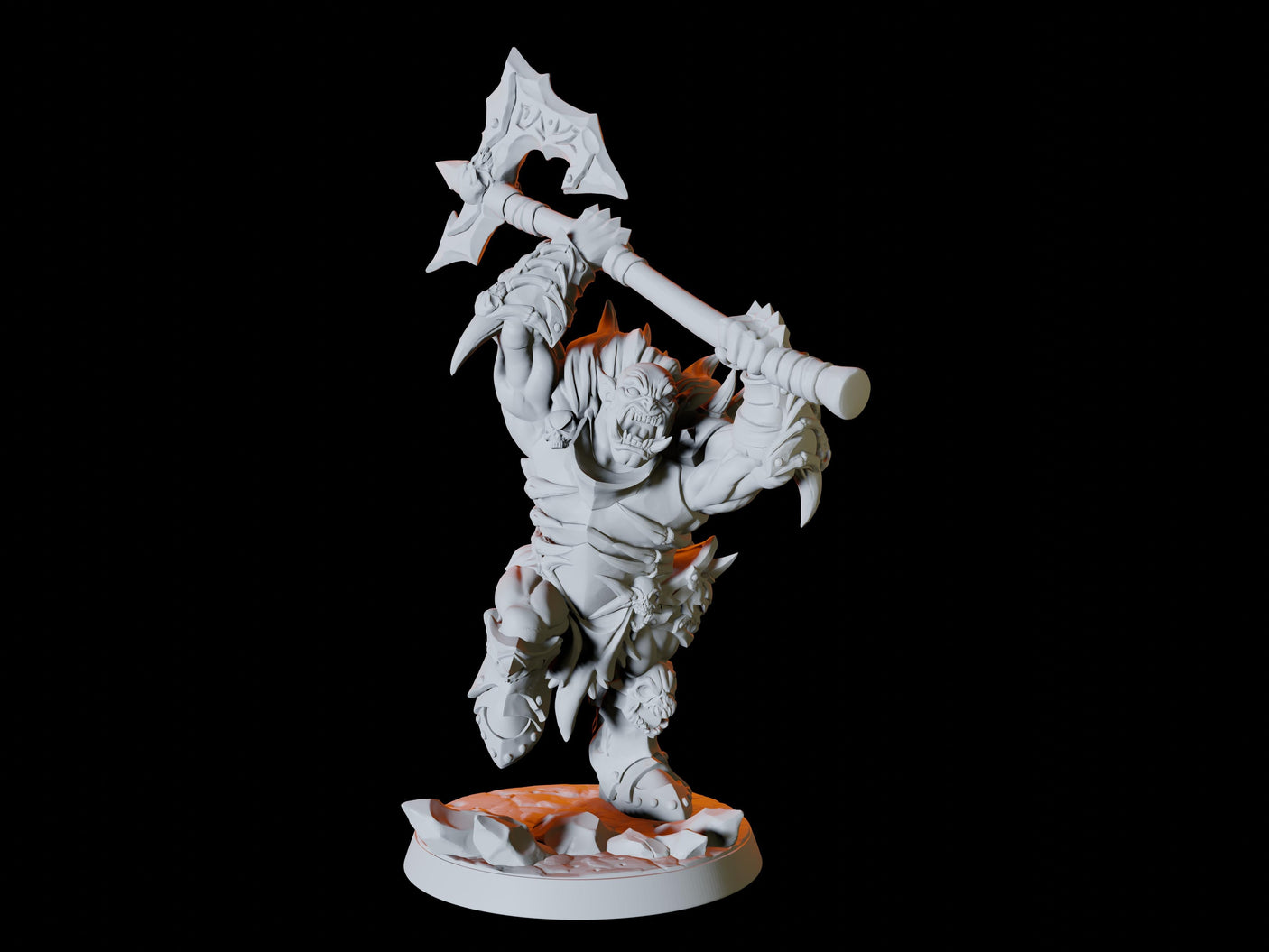 Five Frost Orc Soldiers Miniature for Dungeons and Dragons, Pathfinder or other TTRPGs