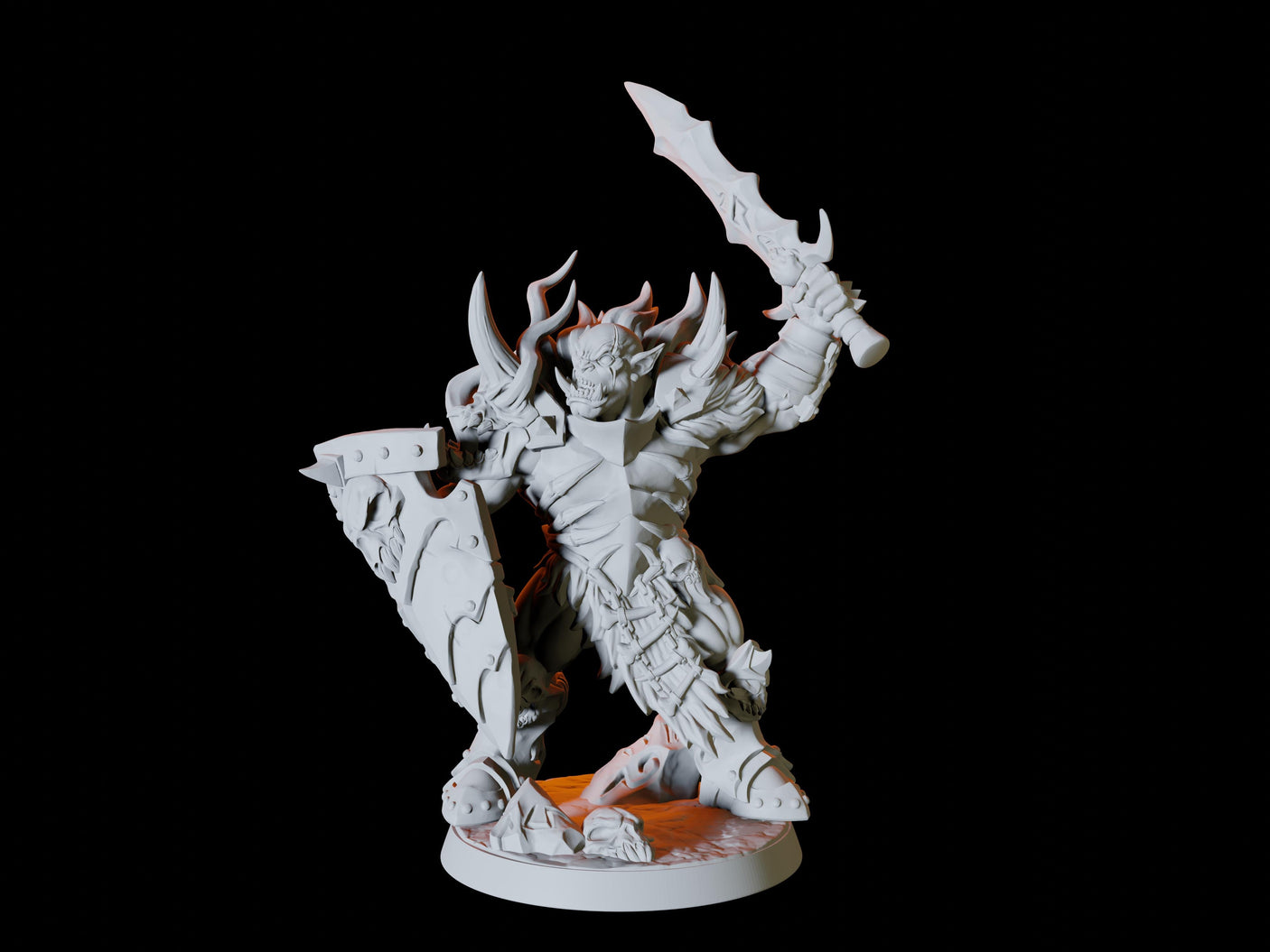 Five Frost Orc Soldiers Miniature for Dungeons and Dragons, Pathfinder or other TTRPGs