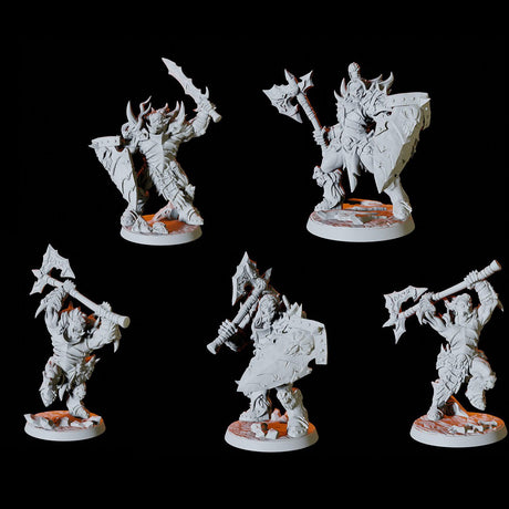 Five Frost Orc Soldiers Miniature for Dungeons and Dragons, Pathfinder or other TTRPGs