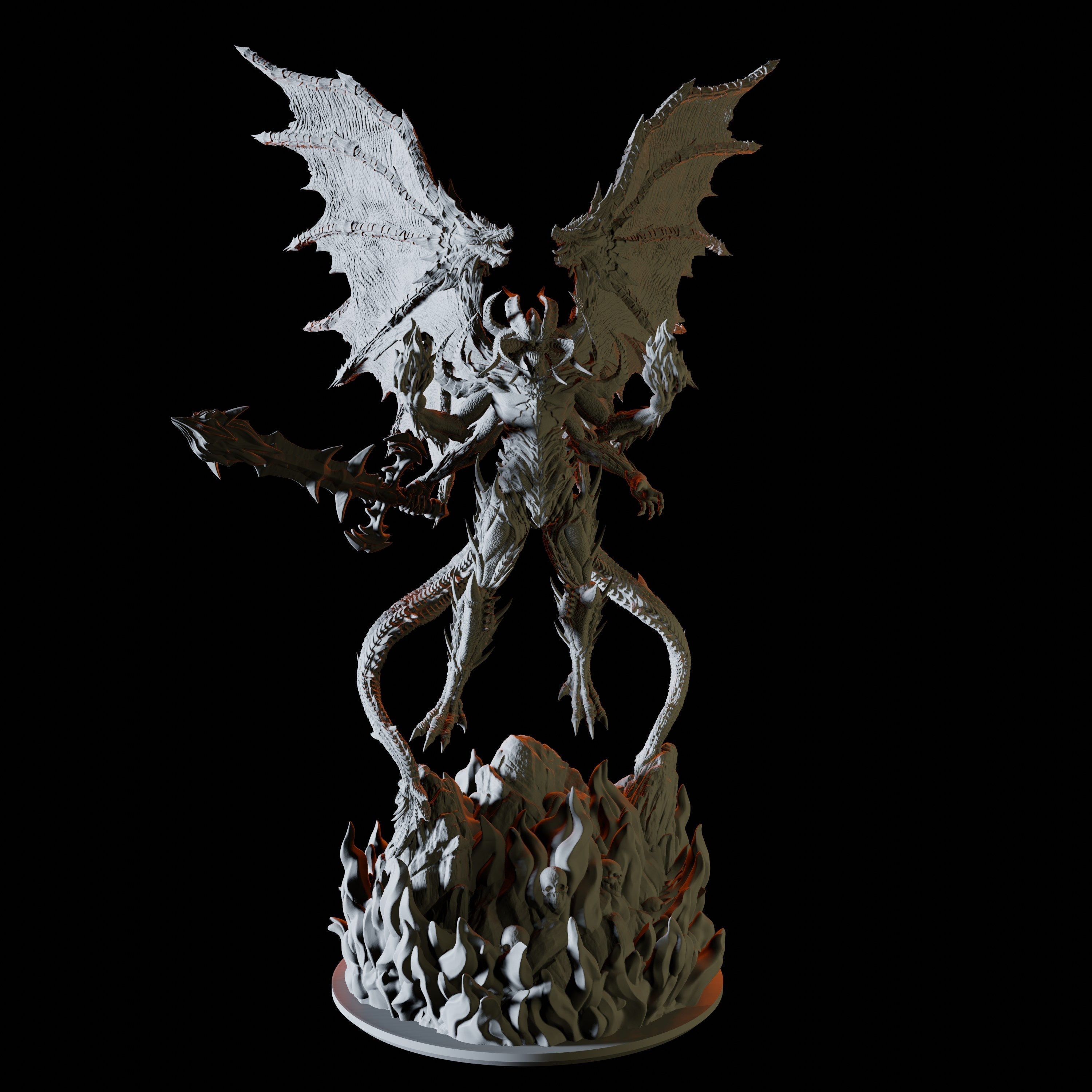 Flame Demon Miniature for Dungeons and Dragons - Myth Forged