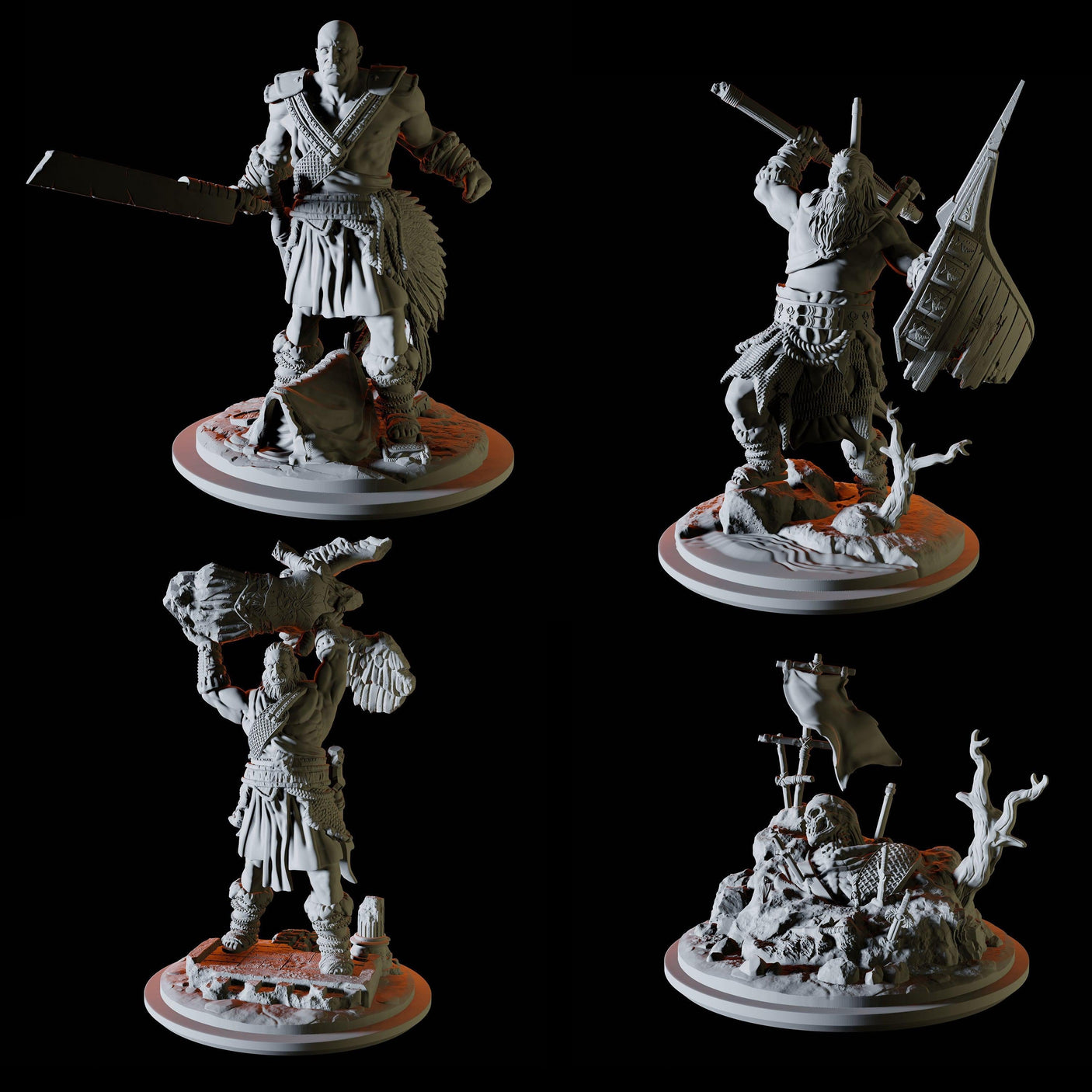Four Empyrean Titans Miniature for Dungeons and Dragons, Pathfinder or other TTRPGs