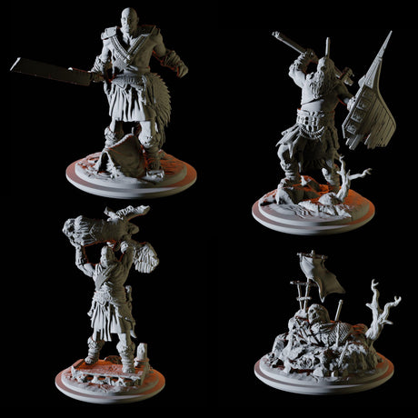 Four Empyrean Titans Miniature for Dungeons and Dragons, Pathfinder or other TTRPGs