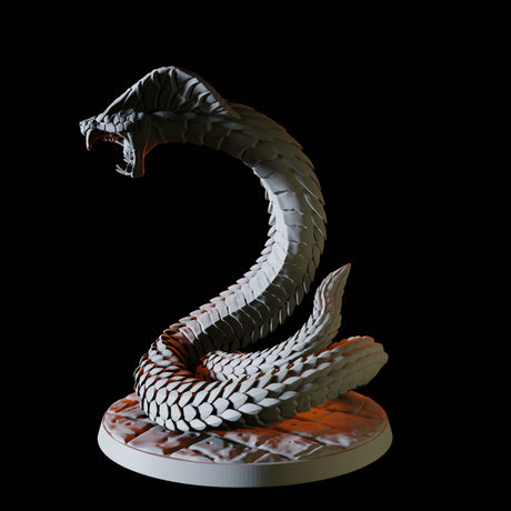 Four Giant Snakes Miniature for Dungeons and Dragons, Pathfinder or other TTRPGs