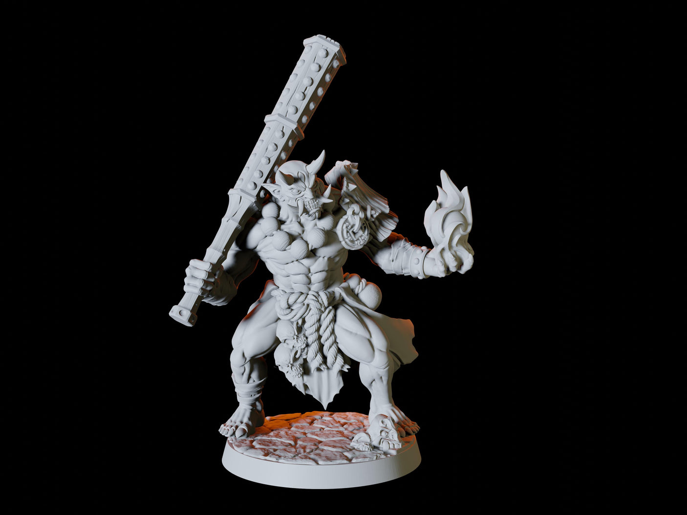 Four Japanese Inspired Orc Soldiers Miniature for Dungeons and Dragons, Pathfinder or other TTRPGs