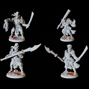 Four Japanese Inspired Orc Soldiers Miniature for Dungeons and Dragons, Pathfinder or other TTRPGs