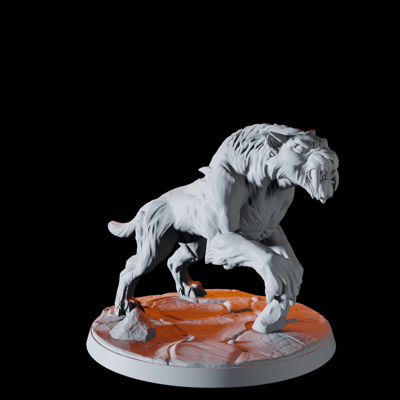 Four Sabre-Toothed Tigers Miniature for Dungeons and Dragons, Pathfinder or other TTRPGs