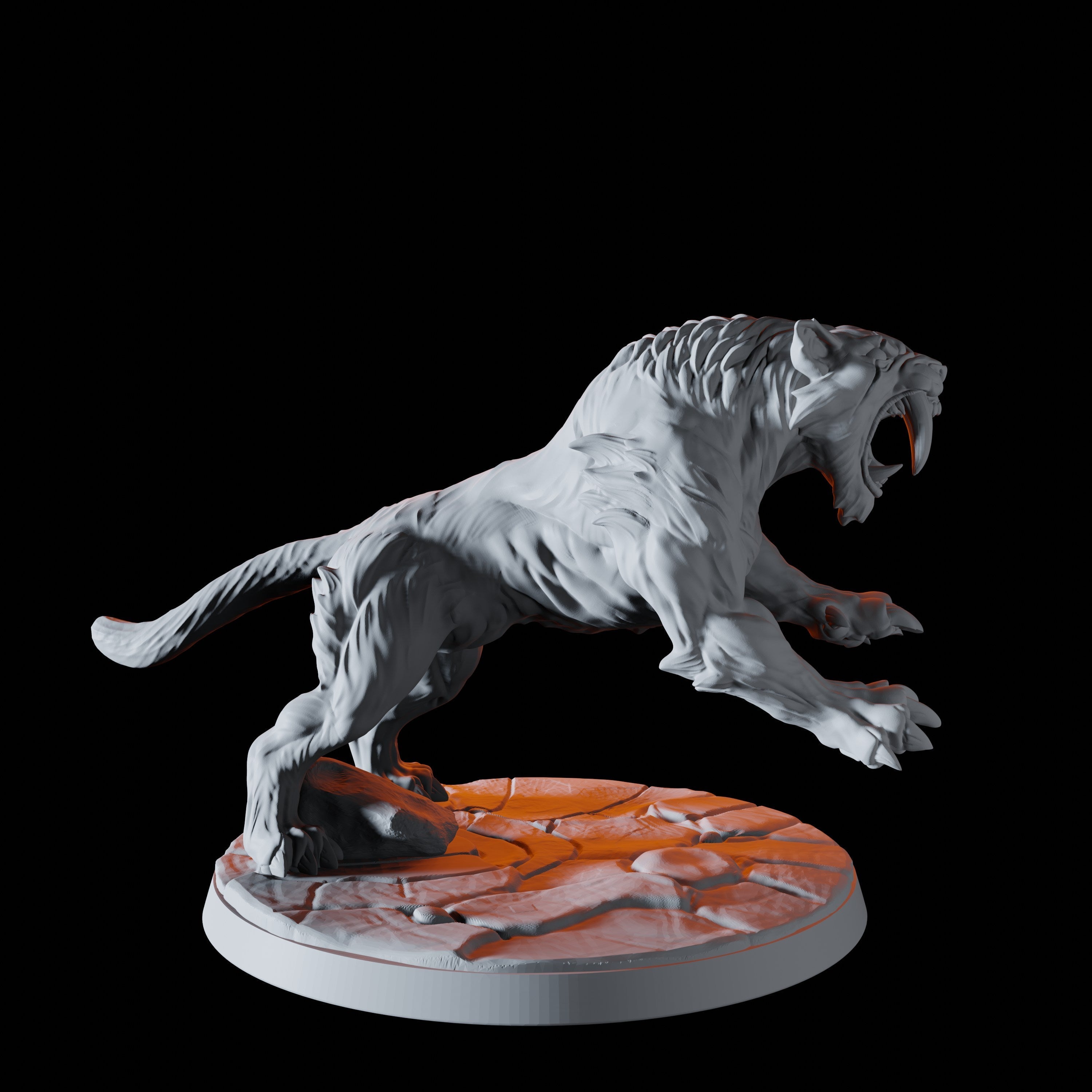 Four Sabre-Toothed Tiger Miniatures for Dungeons and Dragons - Myth Forged